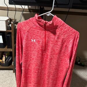 LG Red HeatGear Quarter-Zip Pullover
